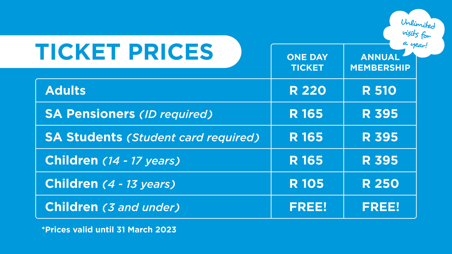 Two Oceans Aquarium ticket prices 2022
